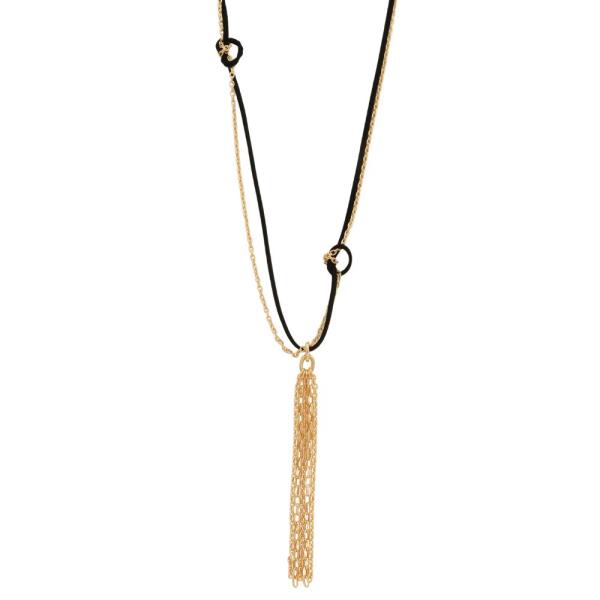 SODAJO CHAIN TASSEL LAYERED GOLD DIPPED NECKLACE