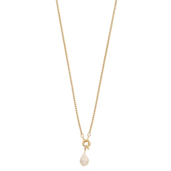 PEARL BEAD METAL NECKLACE