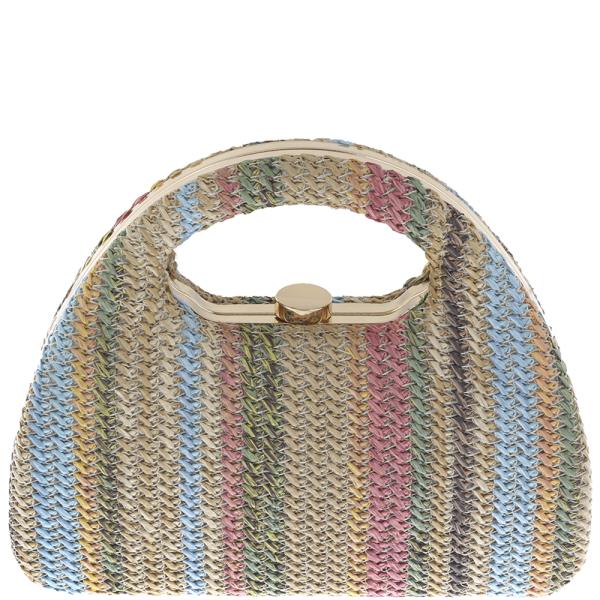 MULTI COLOR HANDLE EVENING BAG