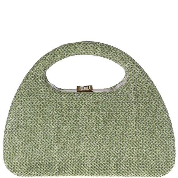 WOVEN HANDLE EVENING BAG