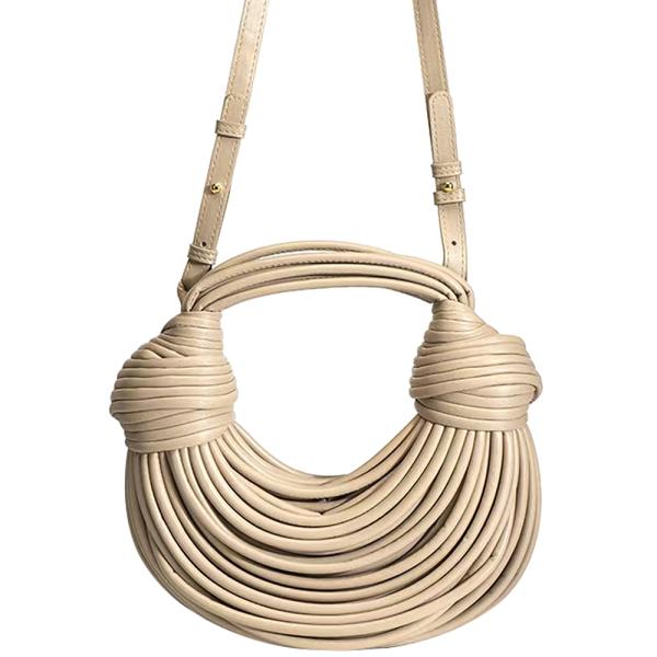 CURVED KNOT DESIGN HANDLE CROSSBODY BAG
