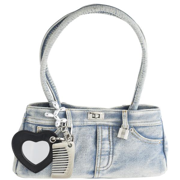RETRO FASHION WASHED PANTS DESIGN HANDBAG