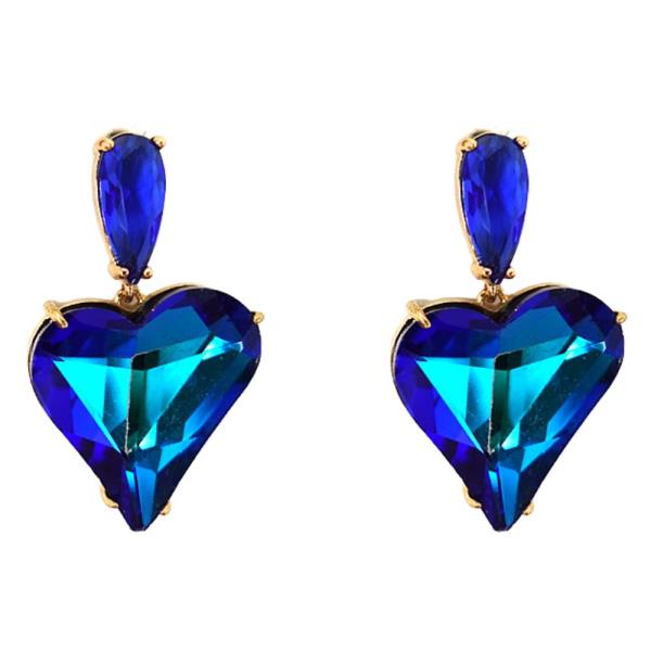 CRYSTAL HEART DANGLE EARRING