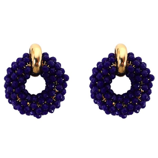 BEADED ROUND EARRING