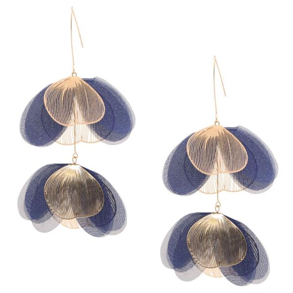 TULLE PETAL METAL DANGLE EARRING