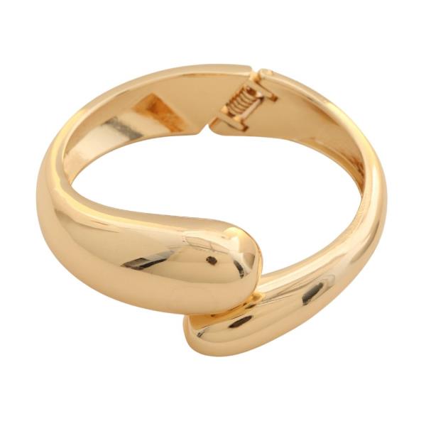 DOME EDGE METAL BANGLE HINGED BRACELET