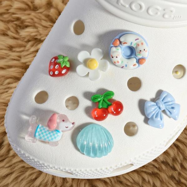 CUTE DOG FRUIT FLOWER BOW SHOE CHARM