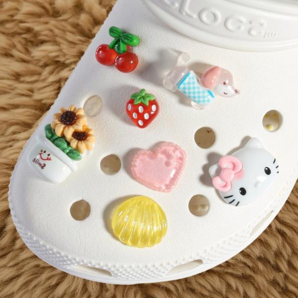 CUTE FLOWER FRUIT CHARACTER HEART SHOE CHARMS