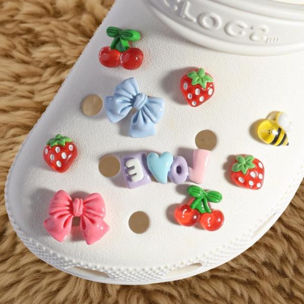 FRUIT BEE BOW LOVE SHOE CHARMS