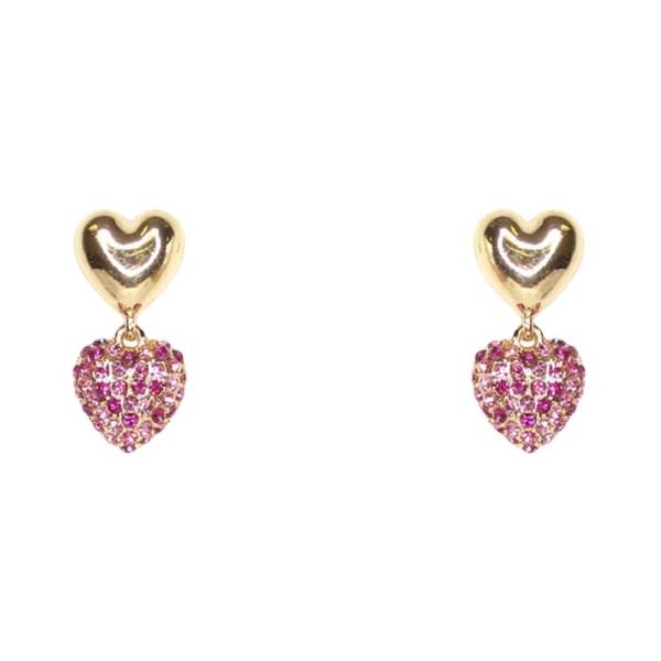 POST RHINESTONE HEART EARRING
