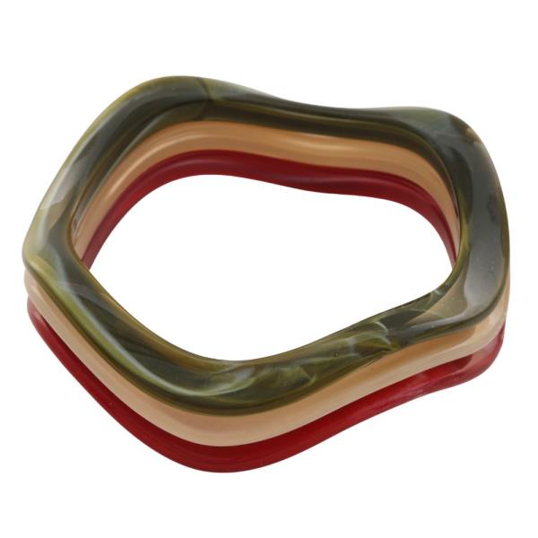 COLORFUL WAVY RESIN BANGLE BRACELET