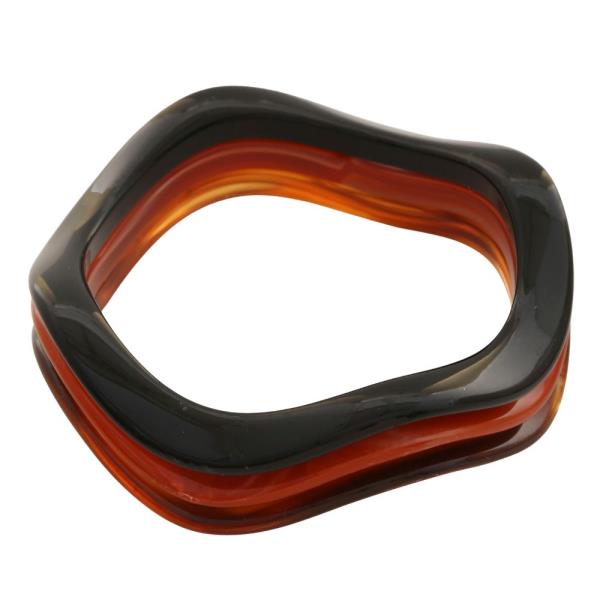 COLORFUL WAVY RESIN BANGLE BRACELET