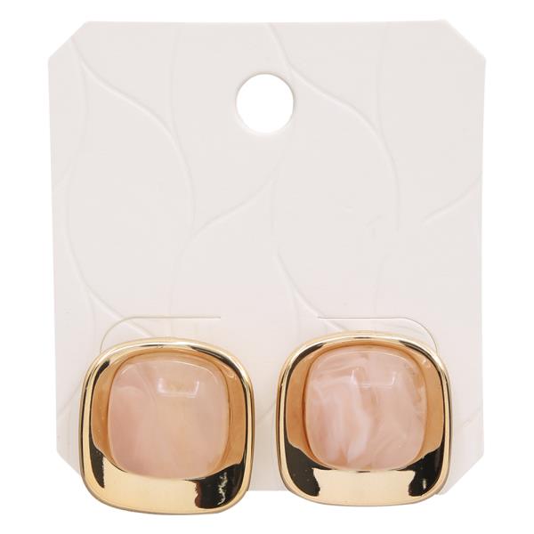 COLOR STONE SQUARE POST EARRING