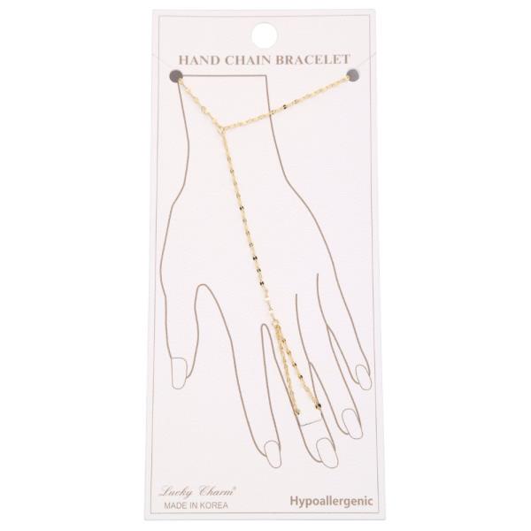 METAL HAND CHAIN GOLD DIPPED BRACELET