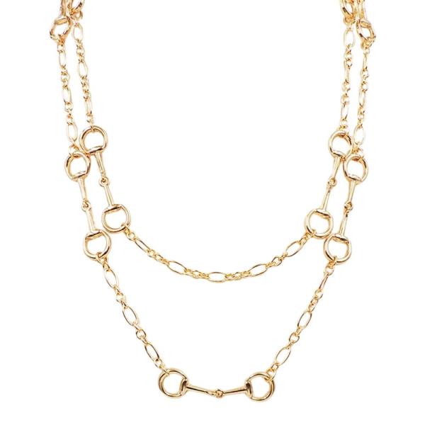 HORSEBIT CHAIN METAL LAYERED NECKLACE
