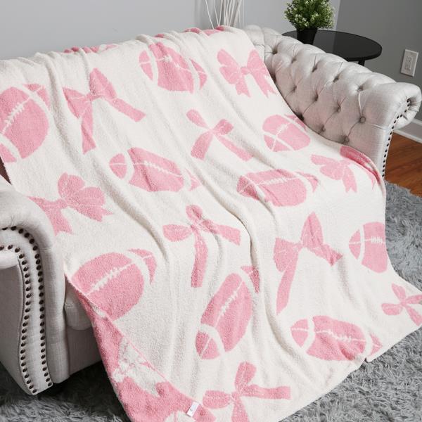 RIBBON FOOTBALL REVERSIBLE THROW BLANKET