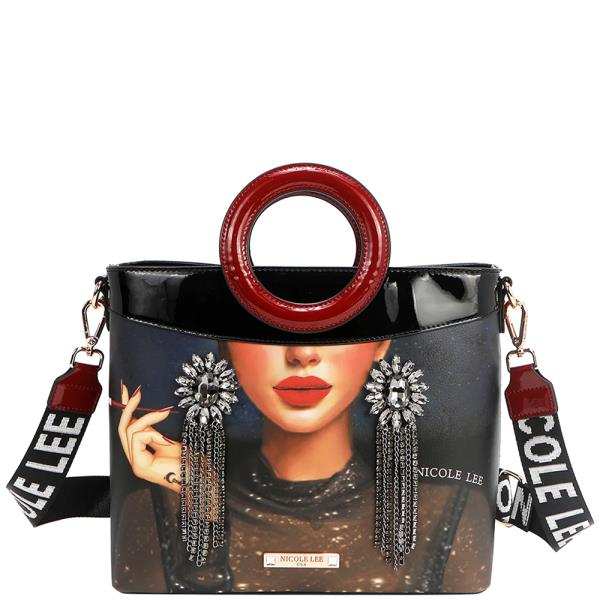 NICOLE LEE SAMANTHA LA BELLEZA CIRCLE HANDLE BAG
