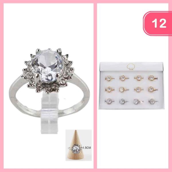 RHINESTONE RING (12 UNITS)