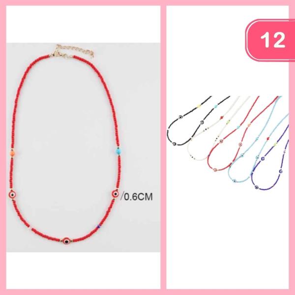 SEED BEAD EVIL EYE BRACELET (12 UNITS)