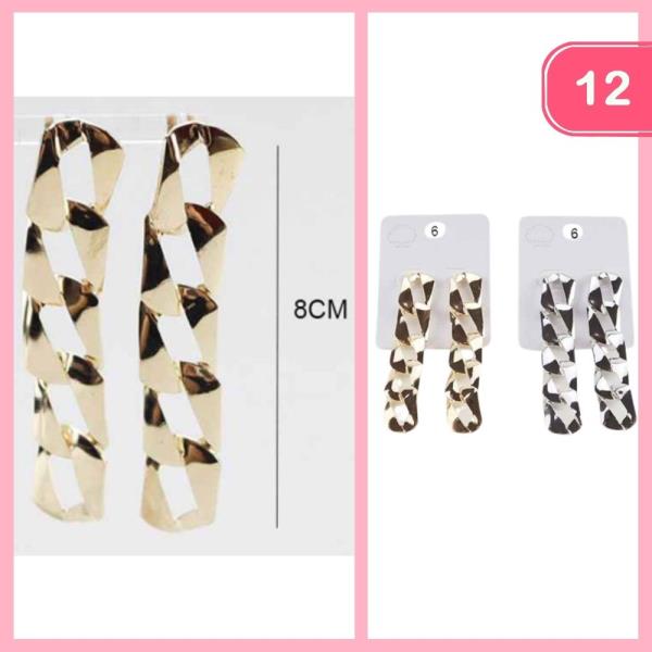 CHAIN LINK DANGLE EARRING (12 UNITS)