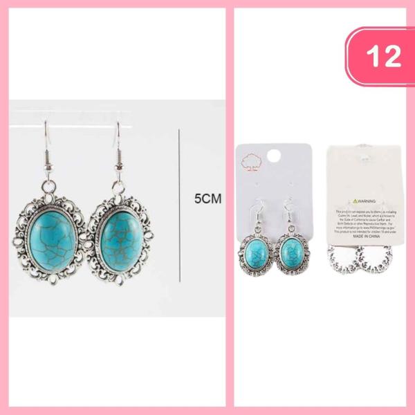 VINTAGE STYLE DANGLE EARRING (12 UNITS)