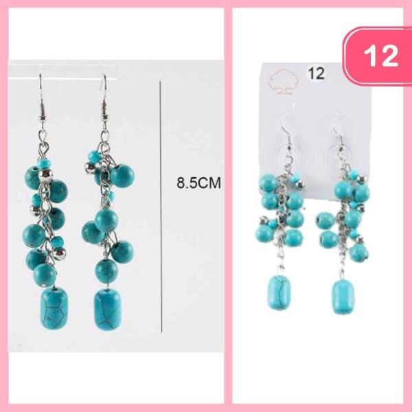 BEAD DANGLE EARRINGS (12 UNITS)