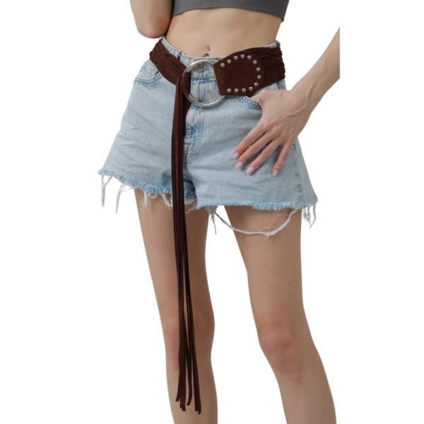 LONG FRINGE WAIST CINCHER – VINTAGE DRAPED SASH BELT