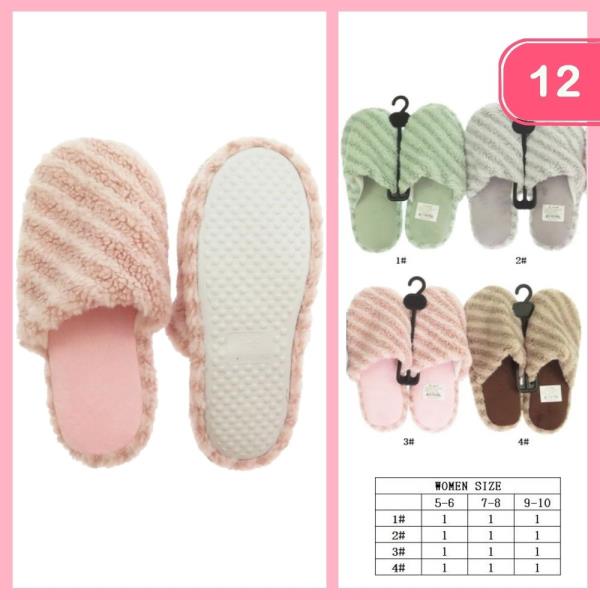 STRIPPED FUSSY SLIPPERS (12 UNITS)