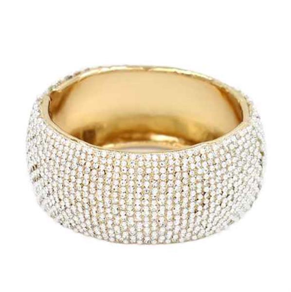 RHINESTONE METAL BANGLE BRACELET