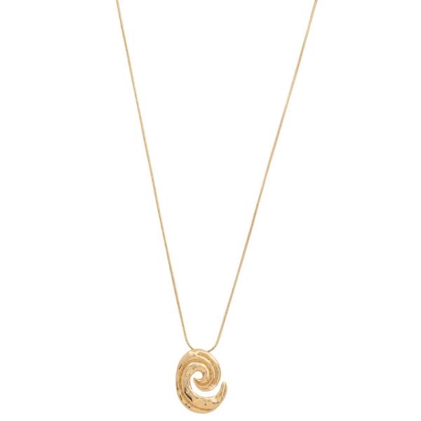 SWIRL METAL PENDANT NECKLACE