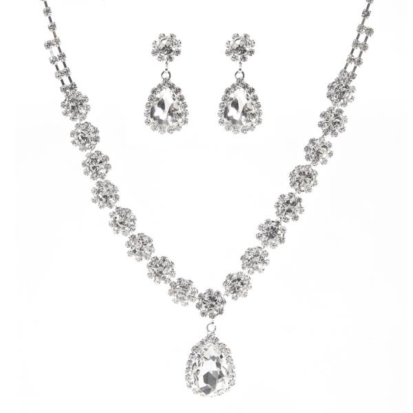 TEARDROP FLOWER 2 PC NECKLACE