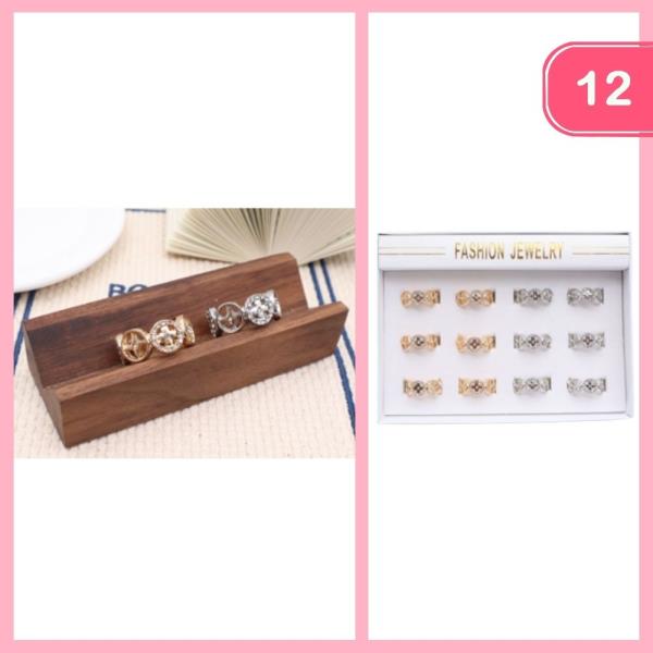 RHINESTONE CROSS RING (12 UNITS)