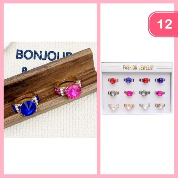 RHINESTONE RING (12 UNITS)