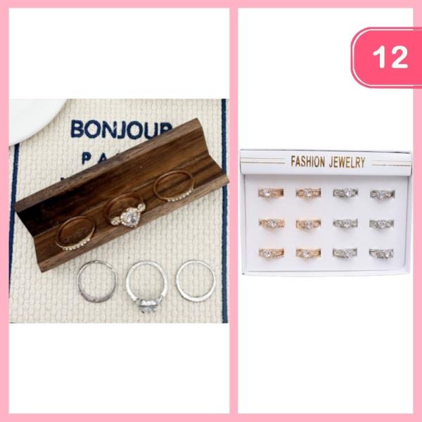 RHINESTONE STACKABLE RING (12 UNITS)