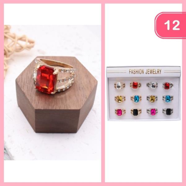 RHINESTONE RING (12 UNITS)