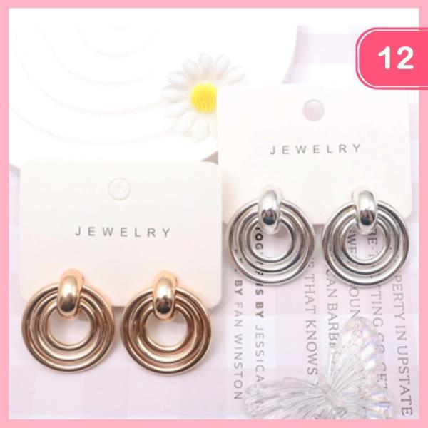 ROUND LAYERED EARRING (12 UNITS)