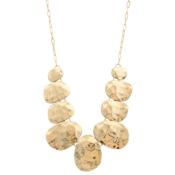 HAMMERED METAL OVAL LINK NECKLACE