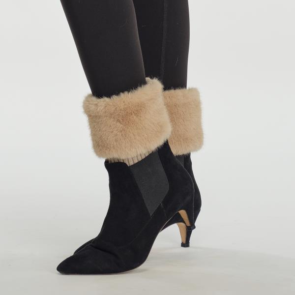 CC METALLIC GLITTER SHORT FUR KNIT BOOT CUFFS