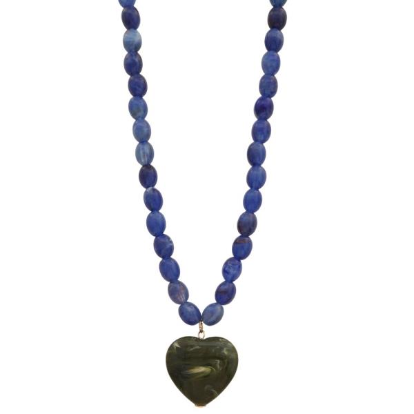 ACETATE HEART PENDANT NECKLACE