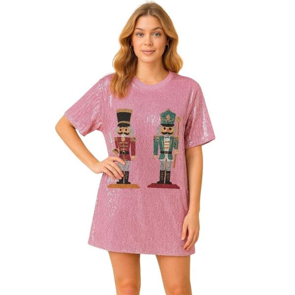 CHRISTMAS NUTCRACKER SEQUIN SHORT SLEEVE DRESS