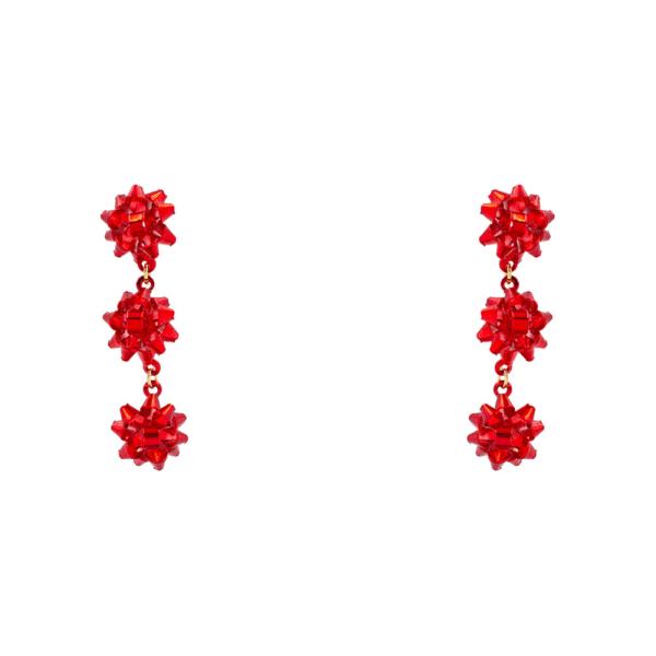 HOLIDAY METALLIC RIBBON BOW DANGLE