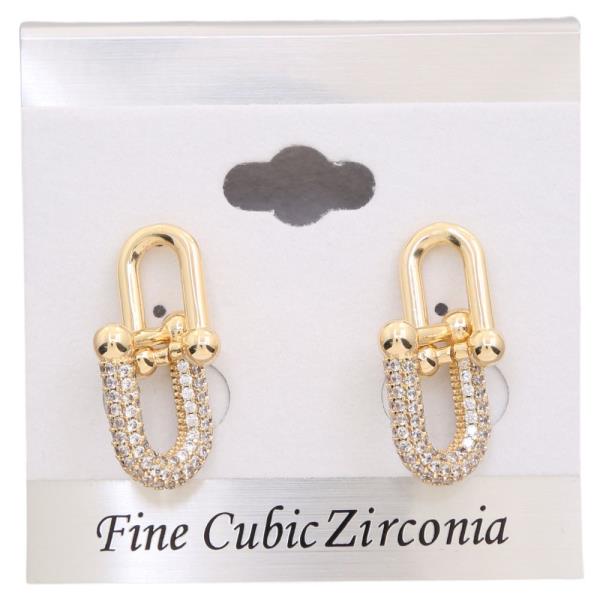 CZ U LINK METAL EARRING
