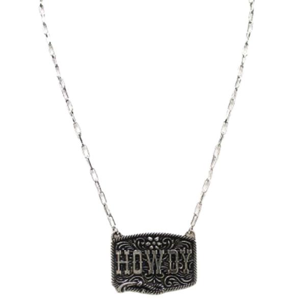 WESTERN HOWDY PENDANT NECKLACE