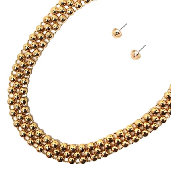 BALL BEAD LINK METAL NECKLACE