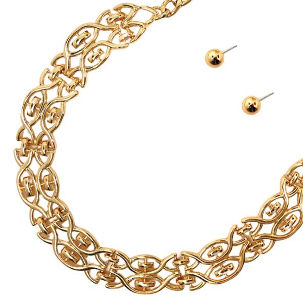 OVAL LINK METAL NECKLACE