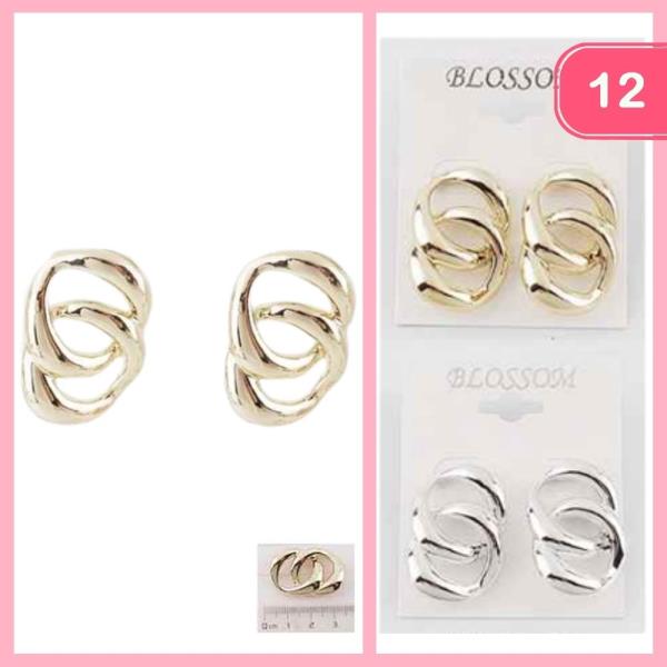 LINKED CIRCLE POST EARRING (12 UNITS)
