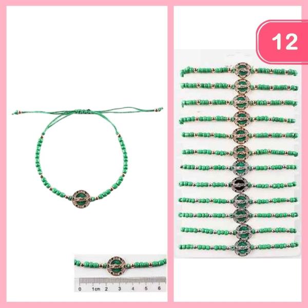 ADJUSTABLE BEADED BRACELET (12 UNITS)