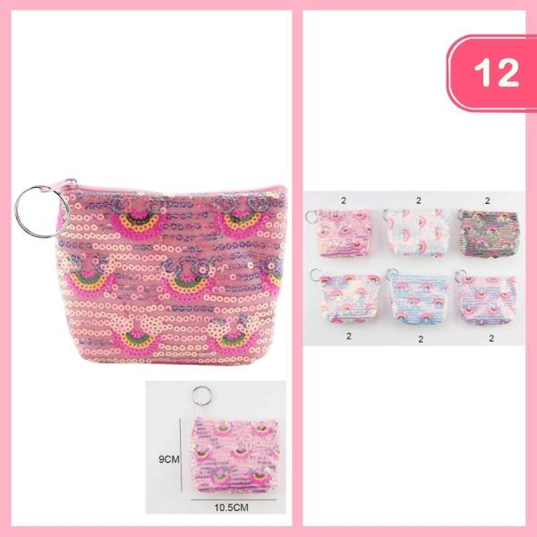 SEQUINS RAINBOW COIN PURSE (12 UNITS)