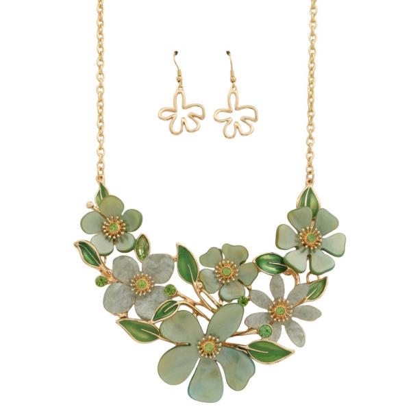FLOWER LINK METAL NECKLACE