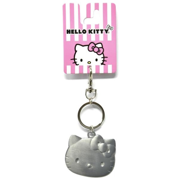 HELLO KITTY EMBOSSED METAL BAG CLIP KEYCHAIN